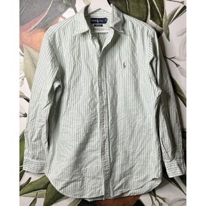 Ralph Lauren Mens Classic Fit Size 15.5 32/33 Striped Button Down Shirt Cotton